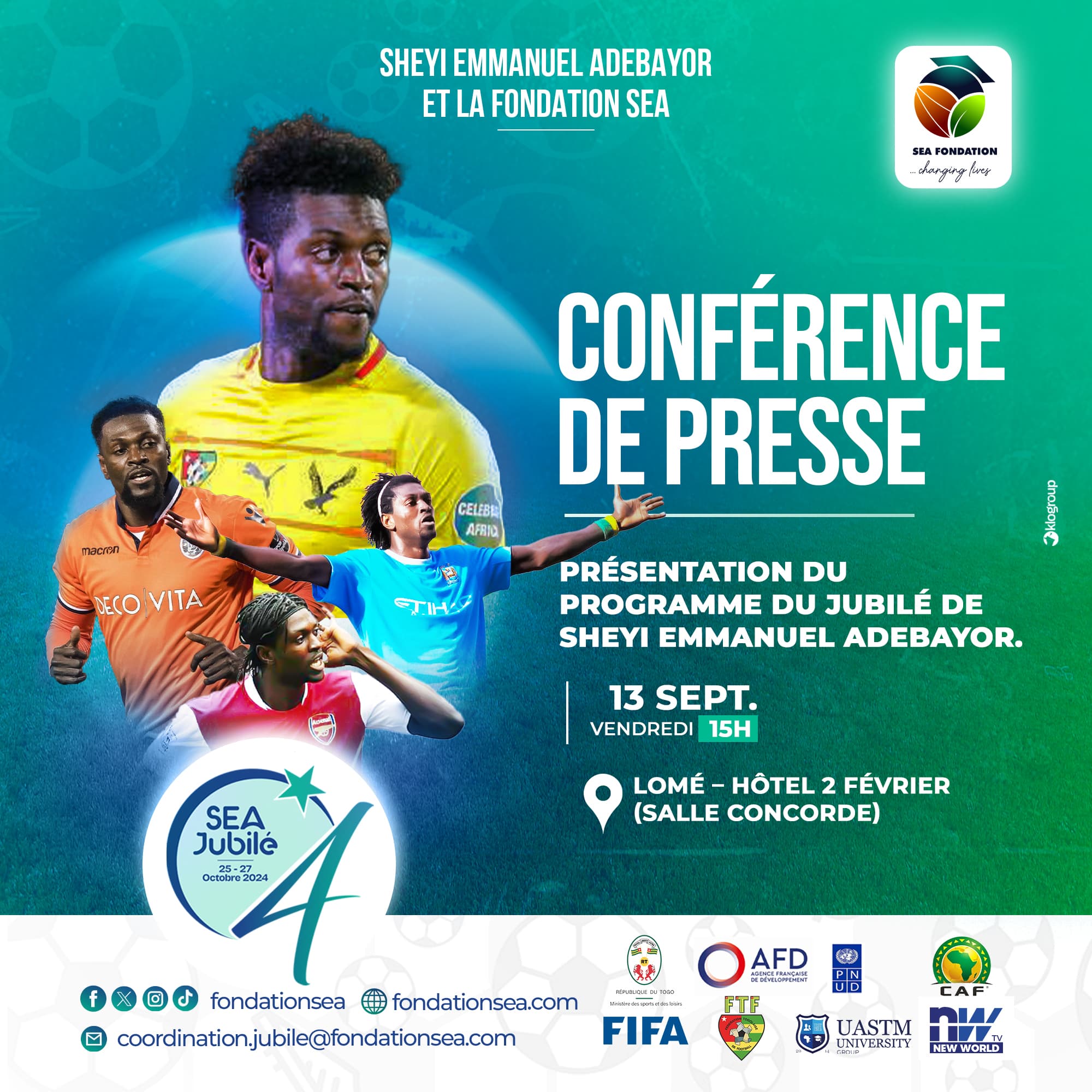 Présentation du programme du jubilé de Sheyi Emmanuel ADEBAYOR